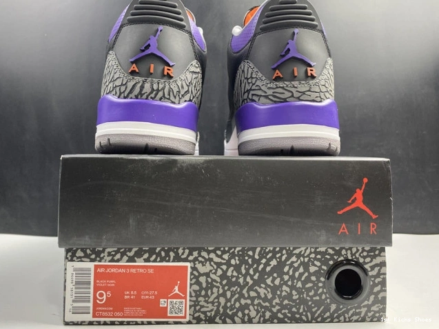 1st Kicks CT8532 Air 3 Purple Jordan 050 Black Court Retro 0709